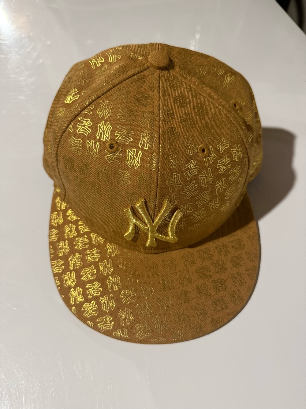 New Era Metallic Gold NY Pattern Baseball Cap
